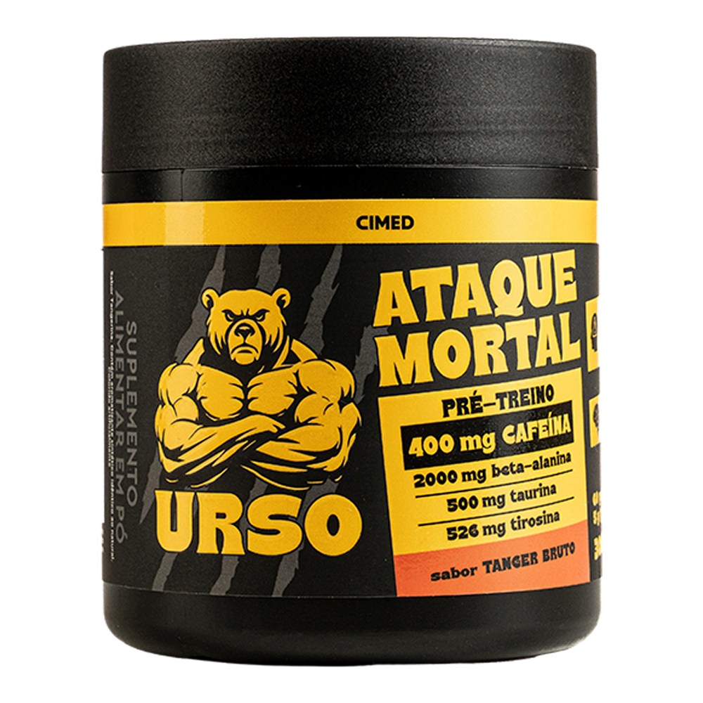Pré-Treino URSO ATAQUE MORTAL 400 mg de Cafeína – Tanger Bruto (300 g)-1