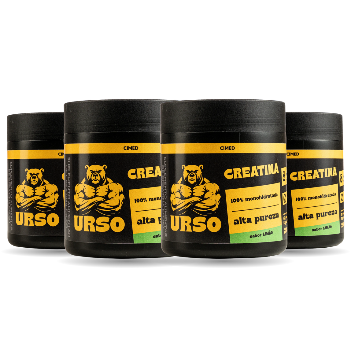 1kg de Creatina URSO (4x 250g) – Escolha os Sabores